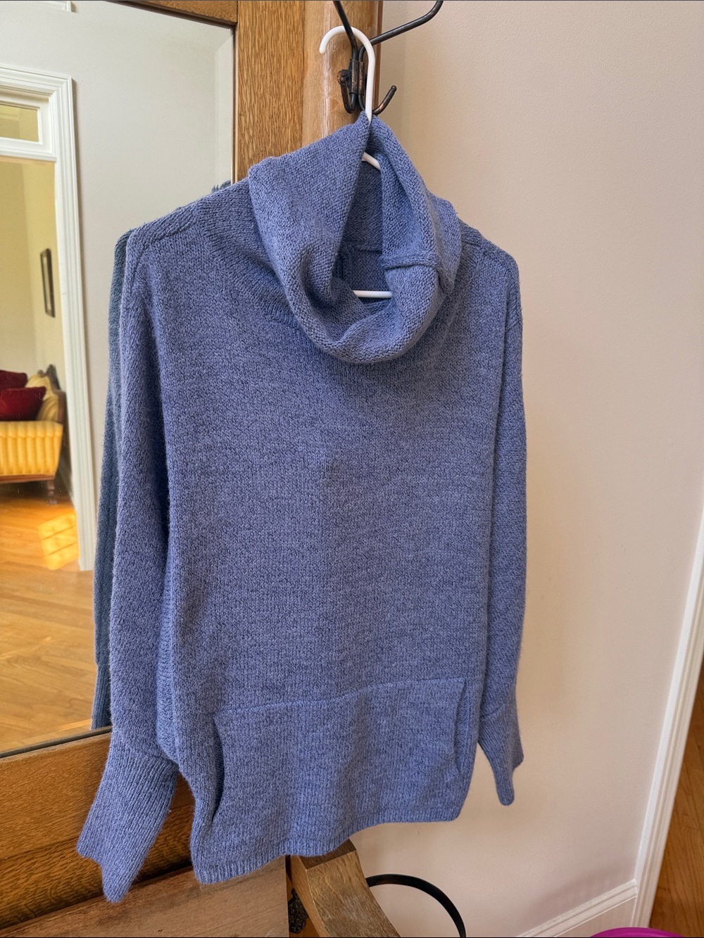 Cozy Women's Cowl Neck Sweater - Periwinkle Blue